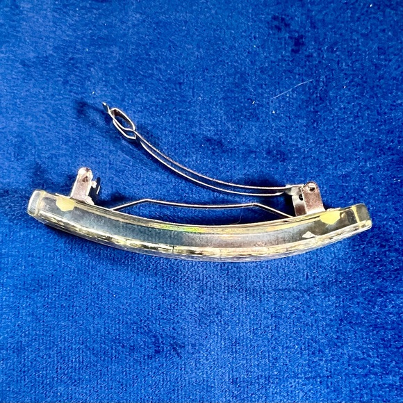 CHANEL Silver Monogram CC Holographic Lucite Hair Clip - Picture 6 of 10